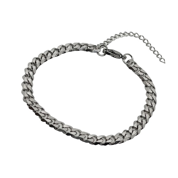 Stainless Steel Flat Curb Adjustable Chain Bracelets - High Quality - Picture 2 of 10